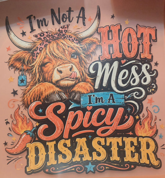 I'm Not A Hot Mess I'm A Spicy Disaster Shirt Or Tote Bag Transfer