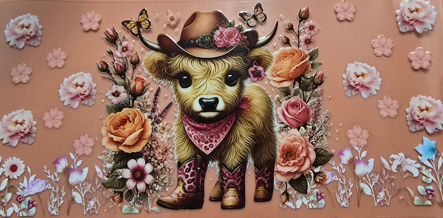 Baby Highland With Roses Wrap