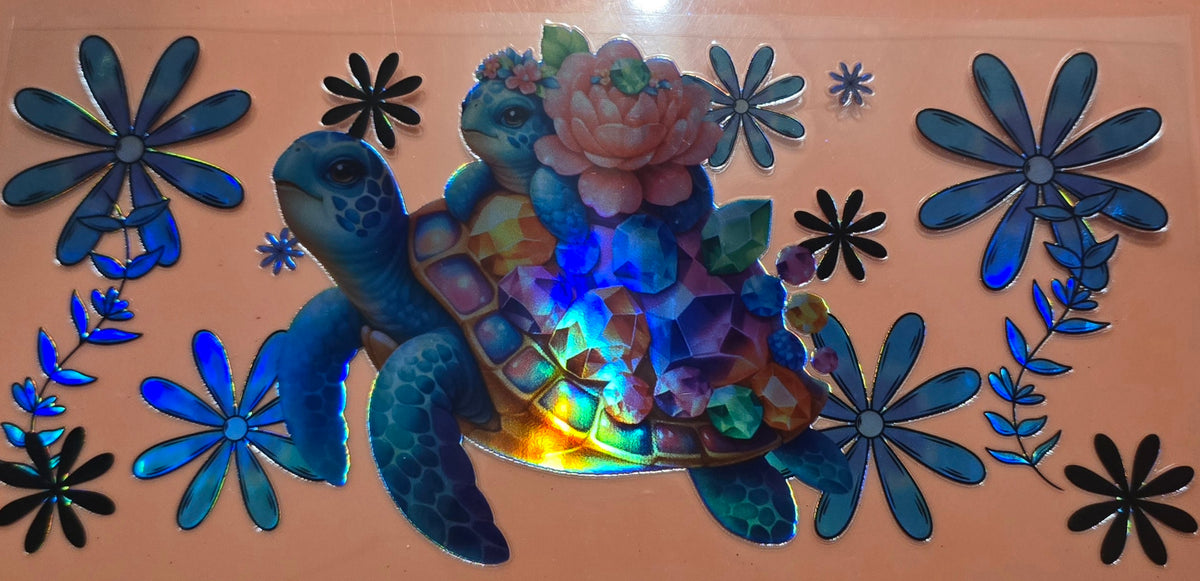 Holographic Mama Baby Turtle Wrap