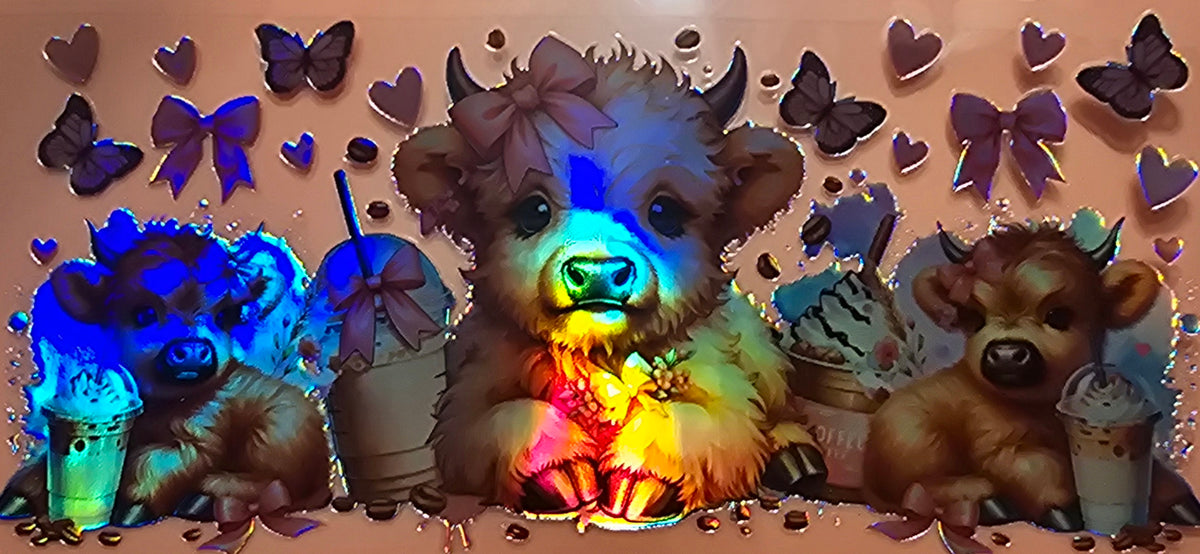 Holographic Baby Highland Coffee Cow Wrap