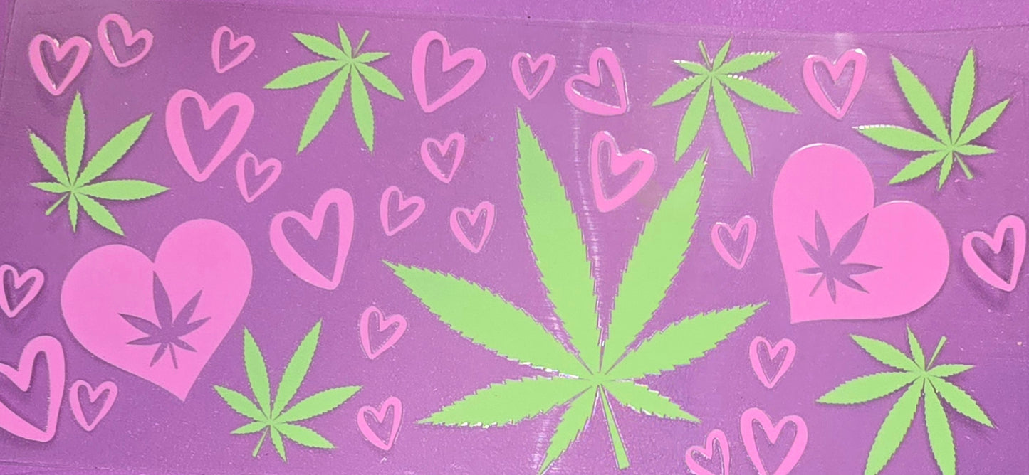 Weed Flower Pink Heart  Wrap