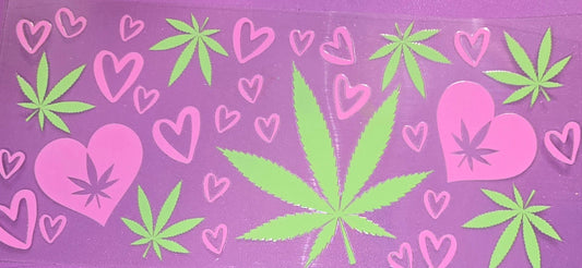Weed Flower Pink Heart  Wrap