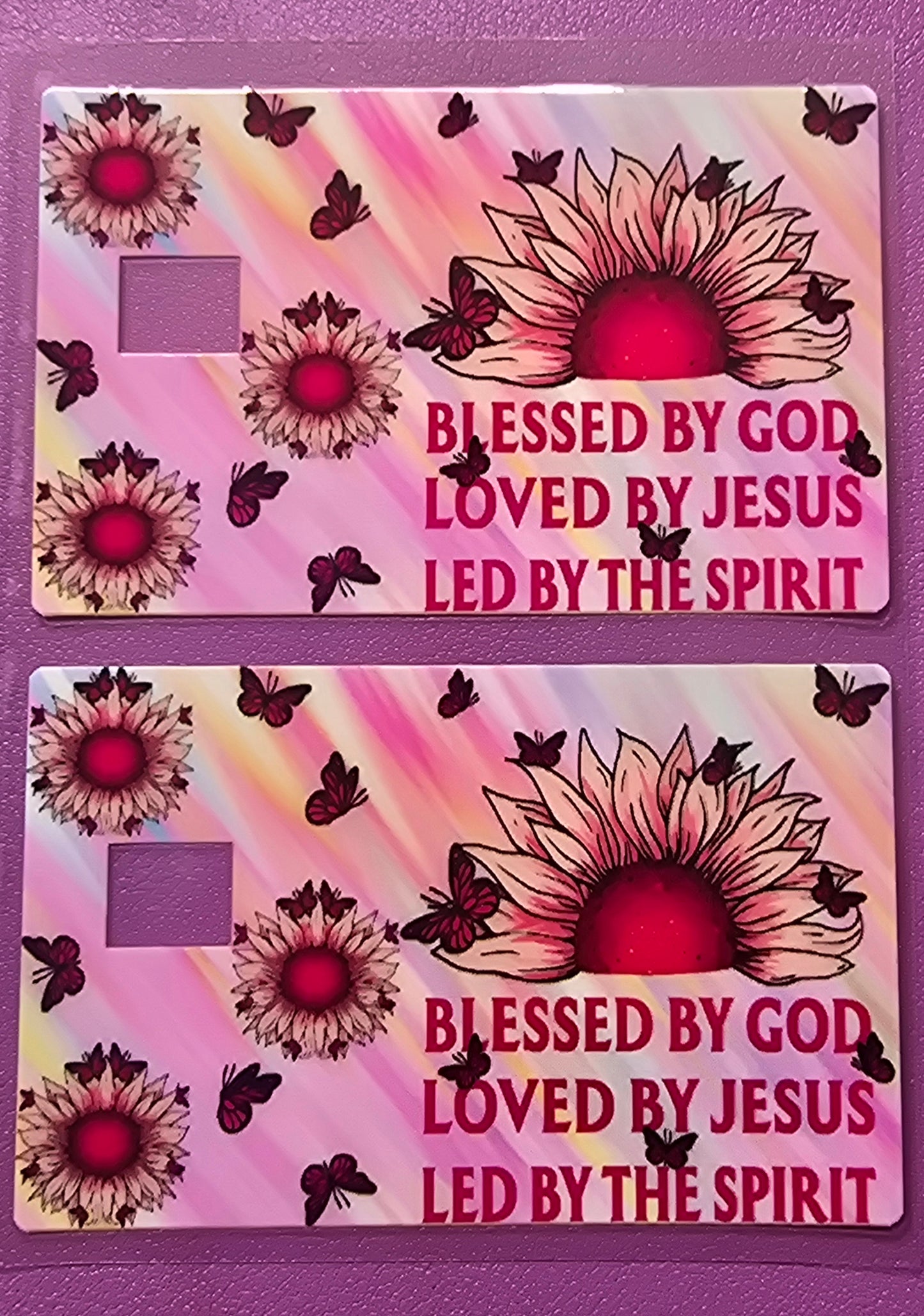 Blessed By God Love By Jesus Lead By Spirit Credit Card Wrap