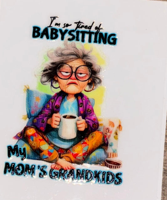 Babysitting uv cup decal