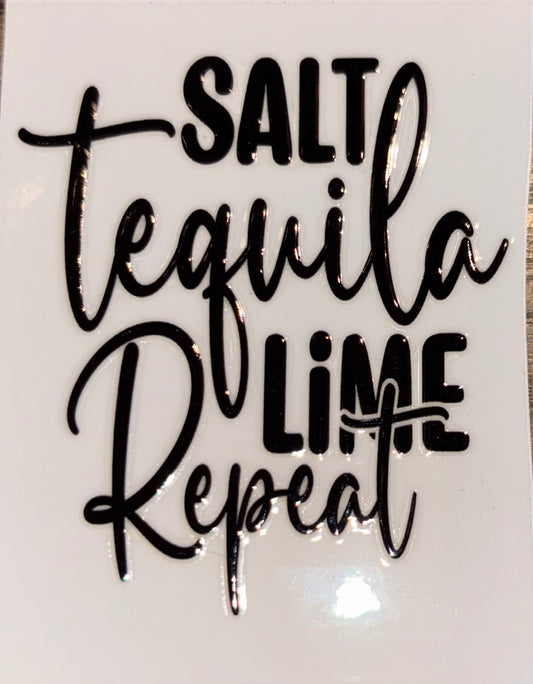Salt tequila lime repeat UV cup decal