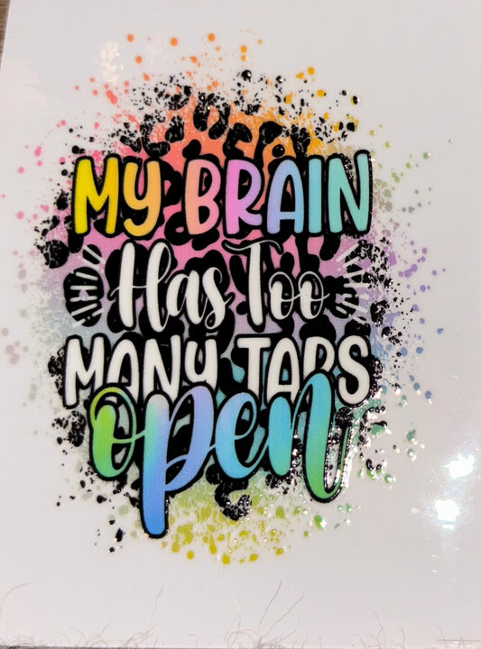 My brain uv cup decal