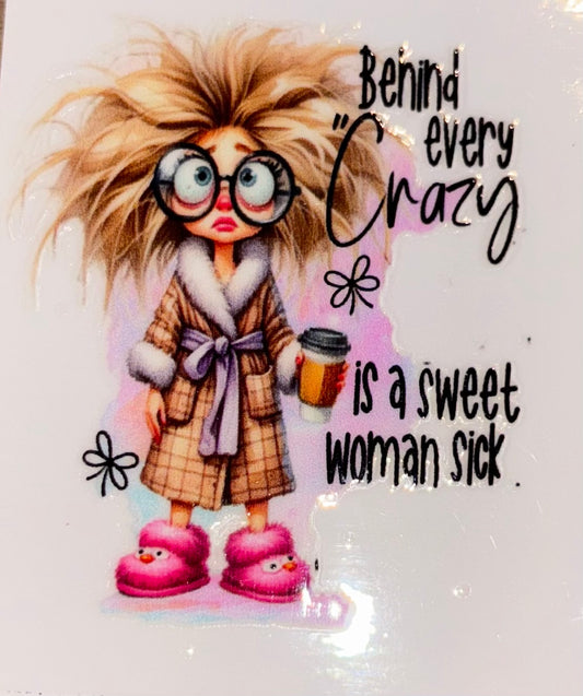 Women sick uv cup decal