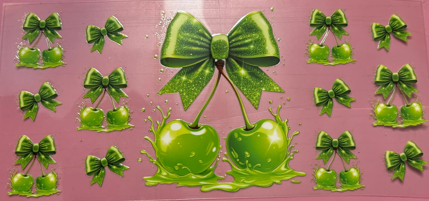 Green Cherry Bow wrap