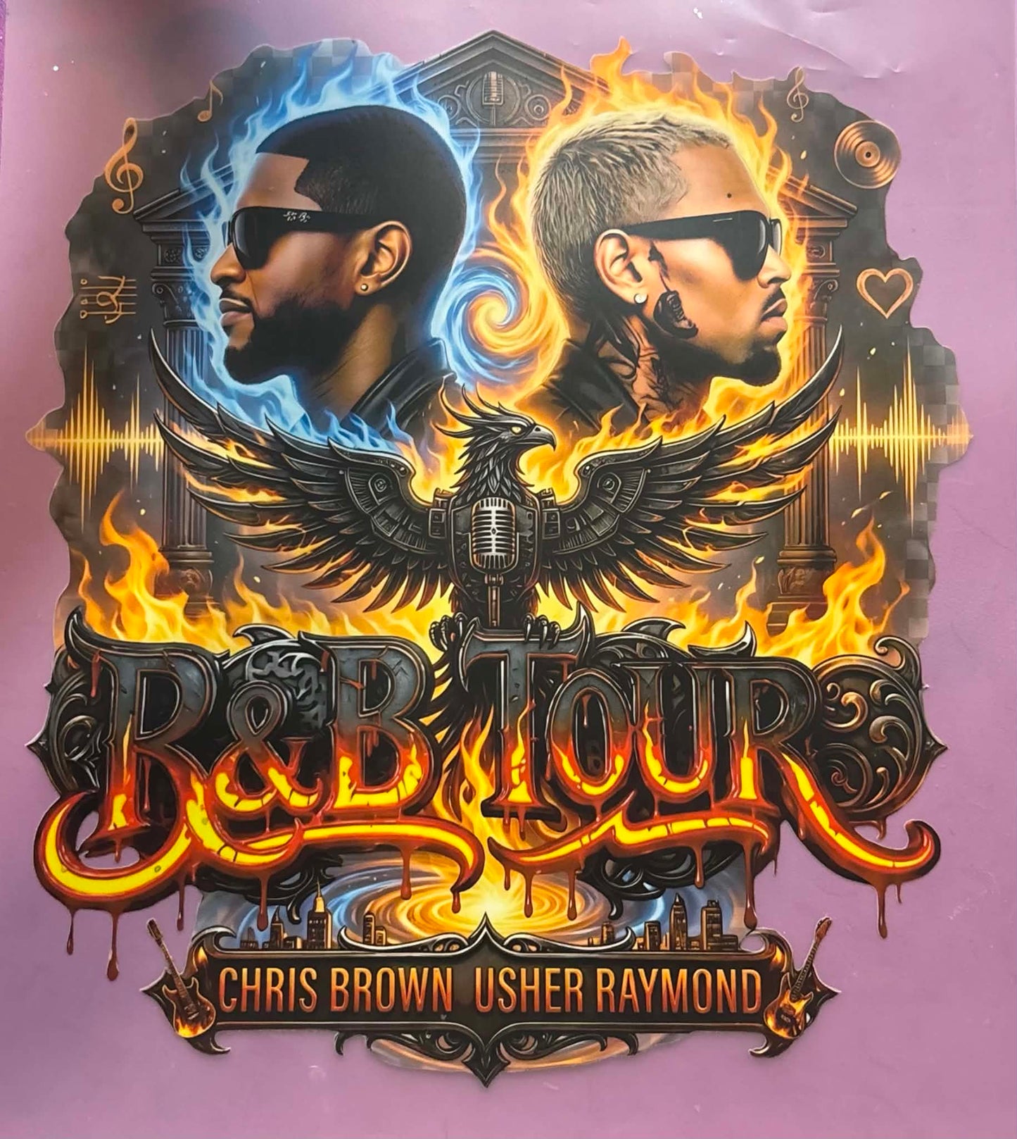 Chris Brown And Usher Shirt or Tote Bag Transfers