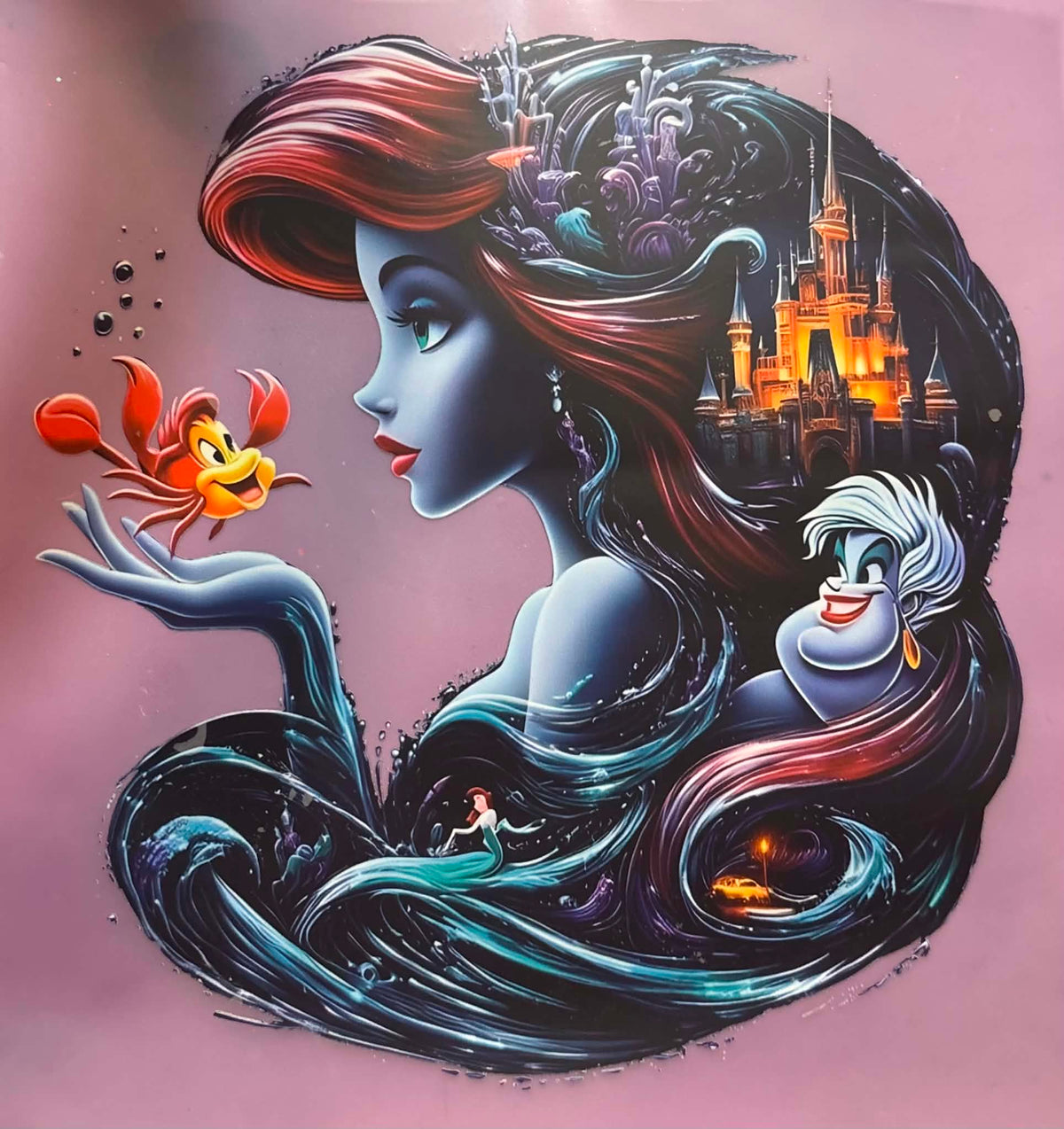 Ariel Little Mermaid Detailed Shirt Or Tote Bag Transfer