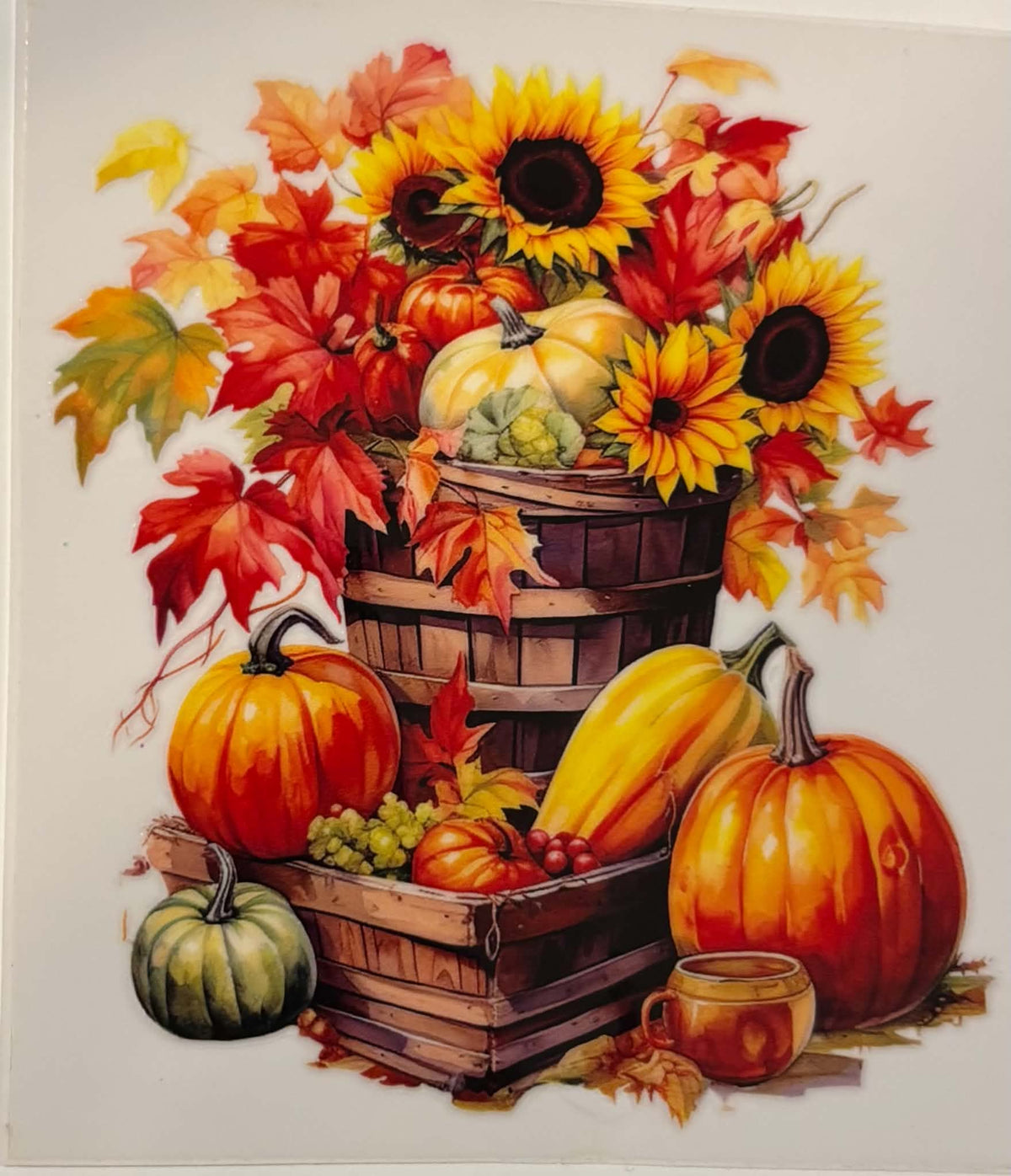 Fall Flower Pumpkin Decal