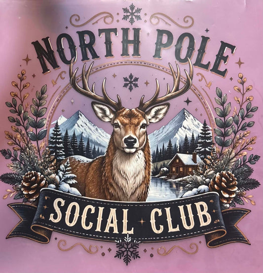 North Pole Social Club Shirt Or Tote Bag Transfer