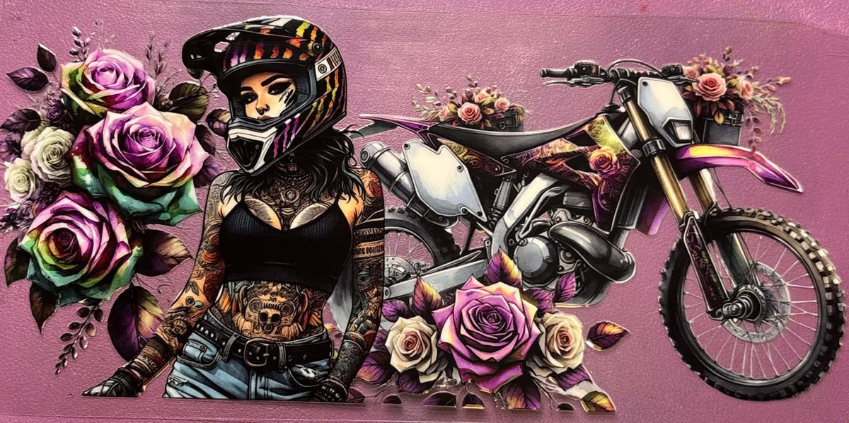 Motorcycle Tattoo Girl Wrap