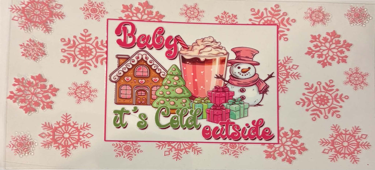 Baby Its Cold Outside Pink Christmas Wrap