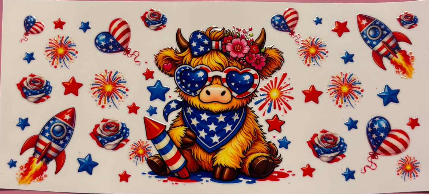 4th July Highland Cow Wrap