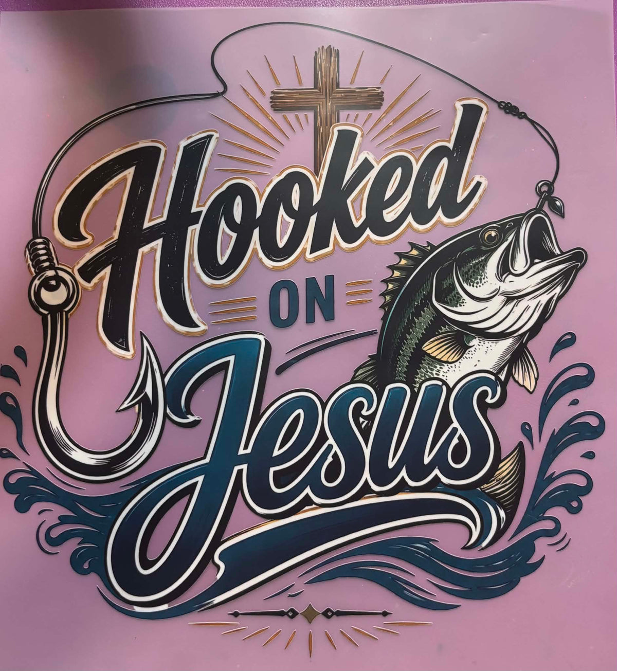 Hooked On Jesus Shirt Or Tote Bag Transfers