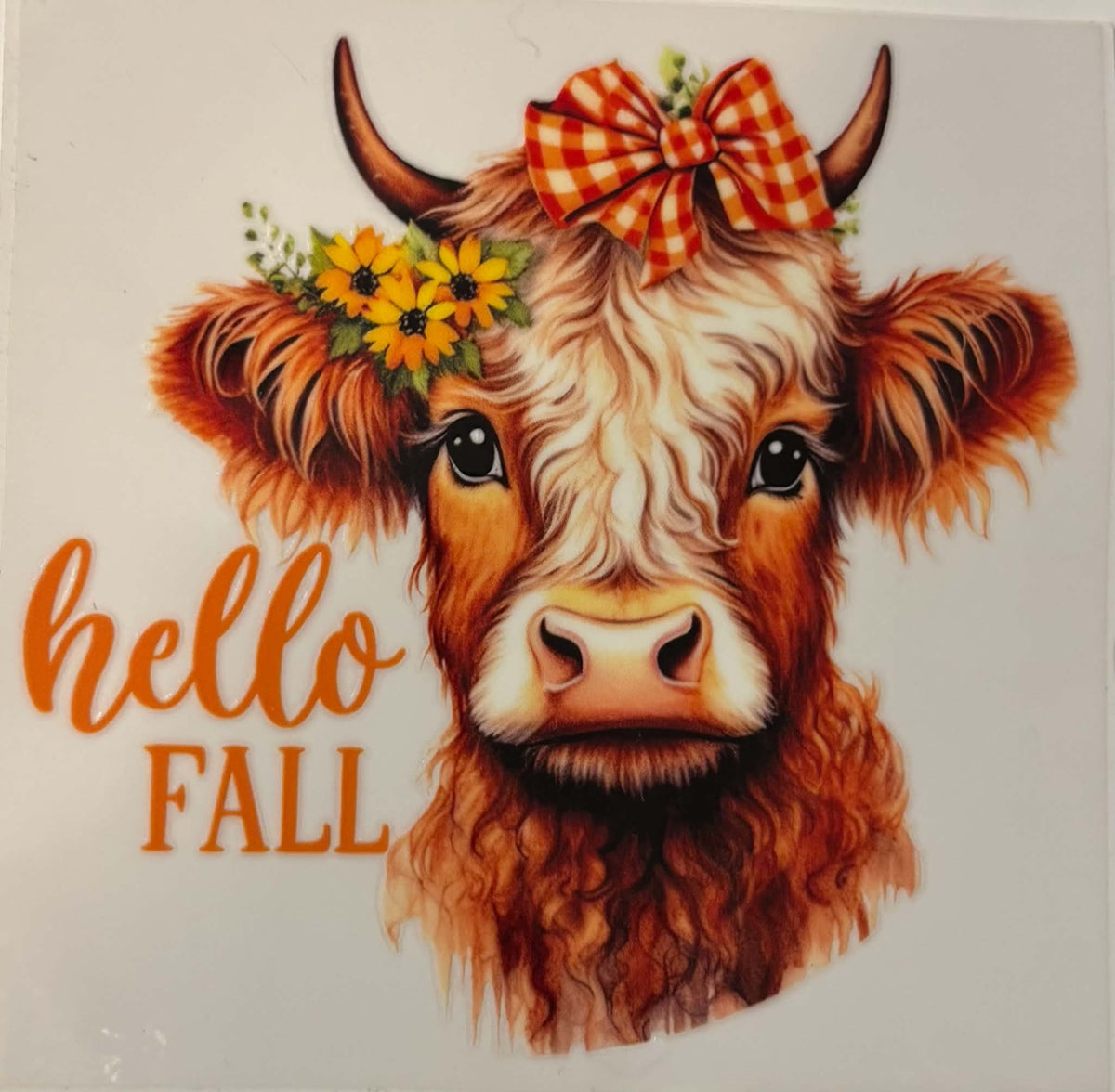Hello Fall Cow Decal