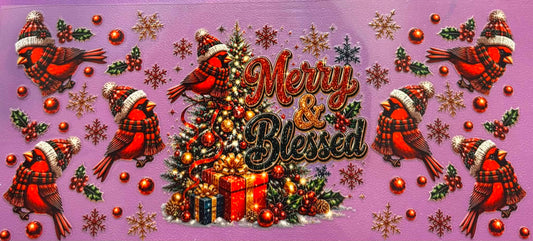 Merry & Blessed Christmas Cardinals Wrap
