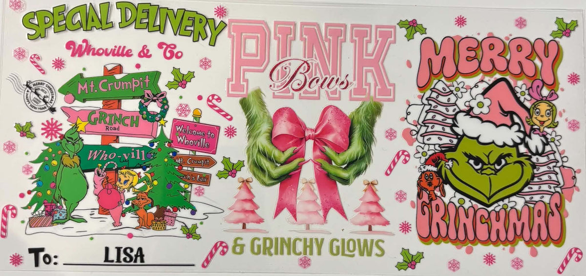 Pink Grinch Christmas Wrap