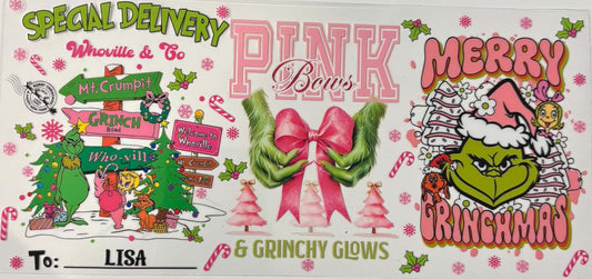 Pink Grinch Christmas Wrap