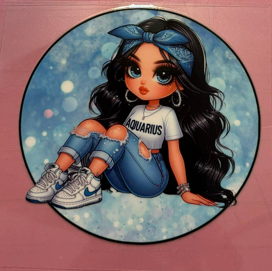 Aquarius girl decal