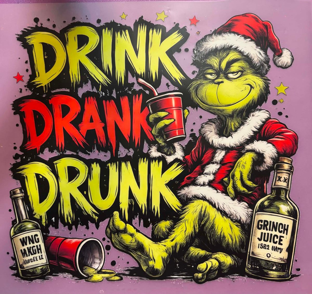 Drink Drank Drunk Grinch Shirt Or Tote Bag Transfer