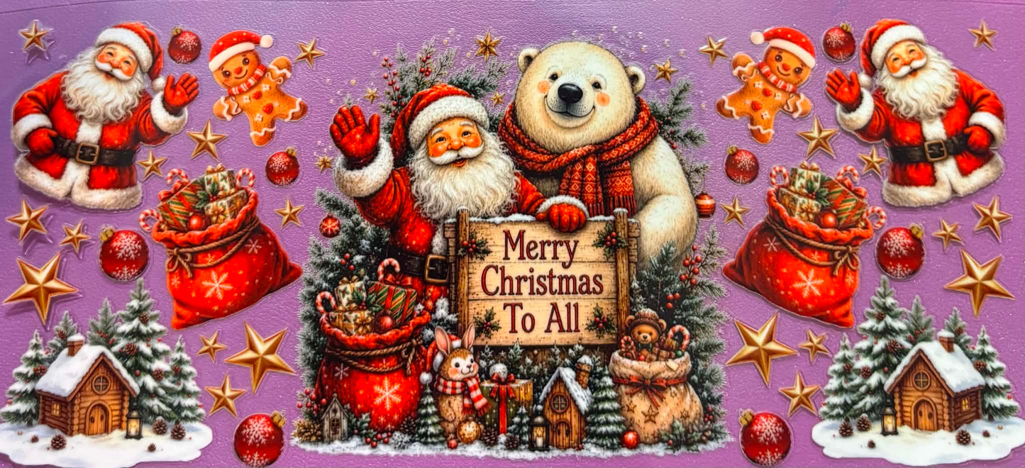 Merry Christmas Santa And Polar Bear Wrap