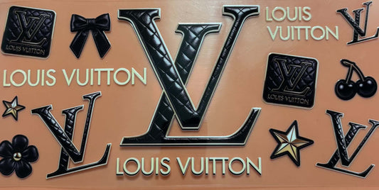 BLACK LEATHER LOOK LV WRAP