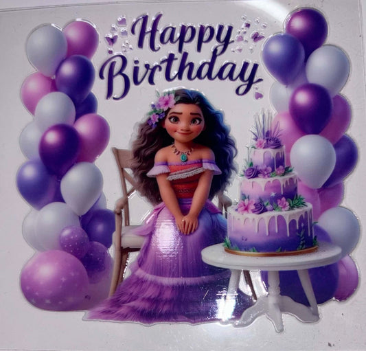 MOANA HAPPY BIRTHDY DECAL