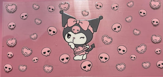 Kuromi pink skulls from Hello Kitty wrap