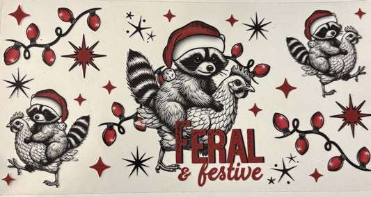 Feral And Festive Racoon Chicken Christmas Wrap