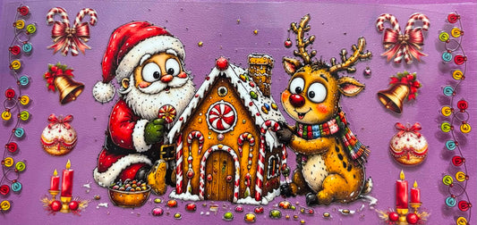 Santa and Reindeer Christmas Wrap