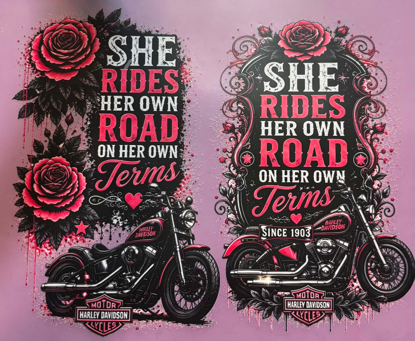 She Rides Her Own Road On Her Own Terms Sleeve Transfers