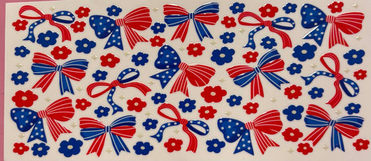 Red White Blue Bows Wrap