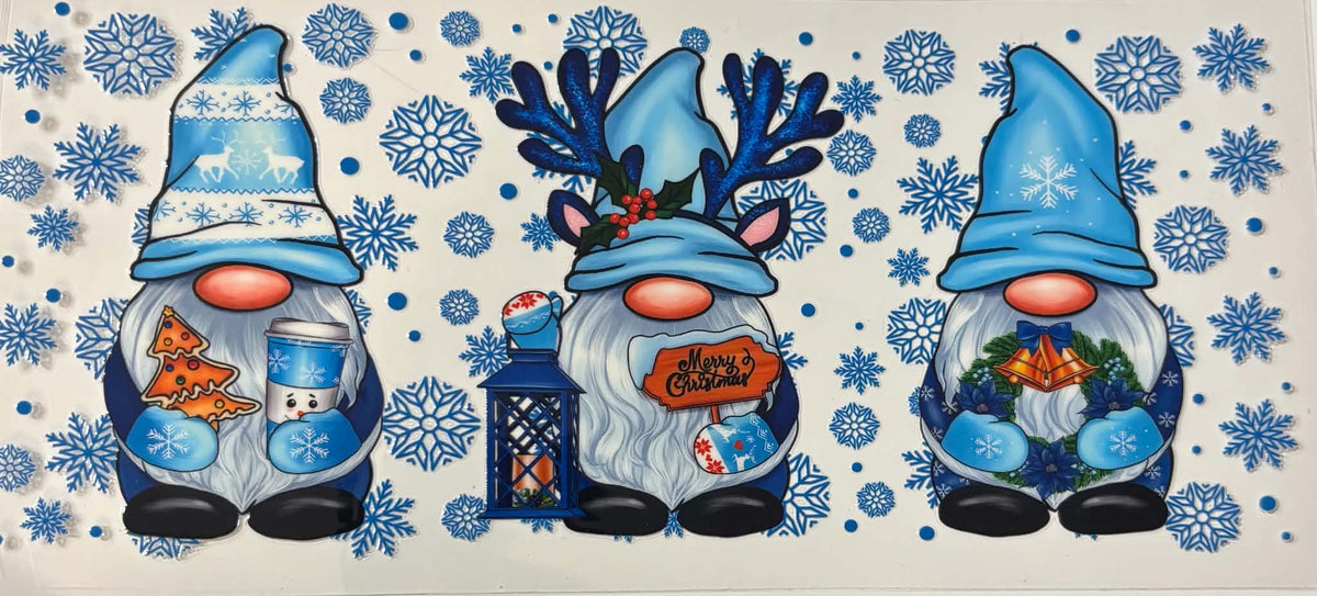 Blue Gnomes Christmas Wrap