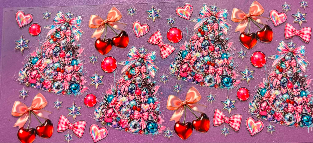Pink And Blue Christmas Christmas Tree Wrap
