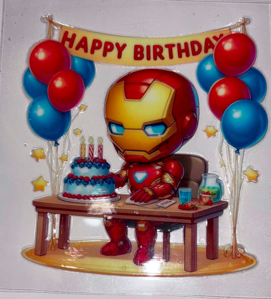 IRON MAN HAPPY BIRTHDAY DECAL
