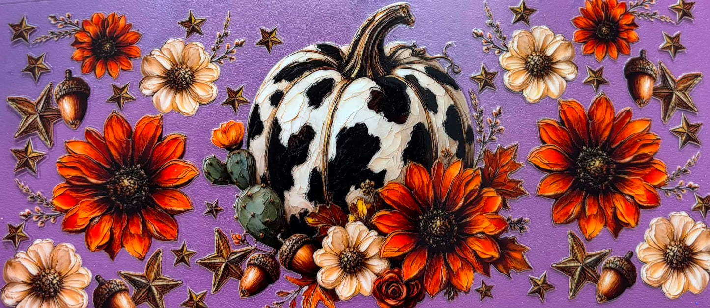 Fall Cow Print Pumpkin Wrap