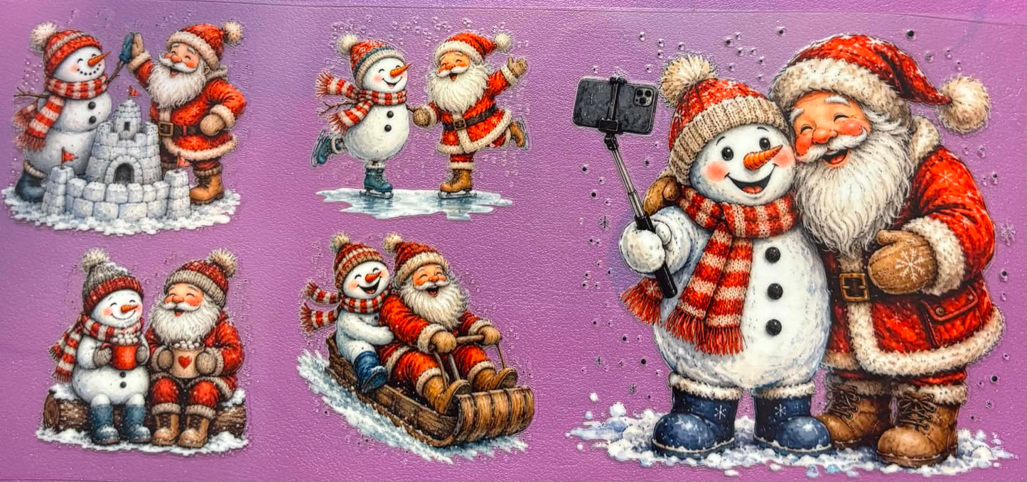 Christmas Santa And Snowman Wrap