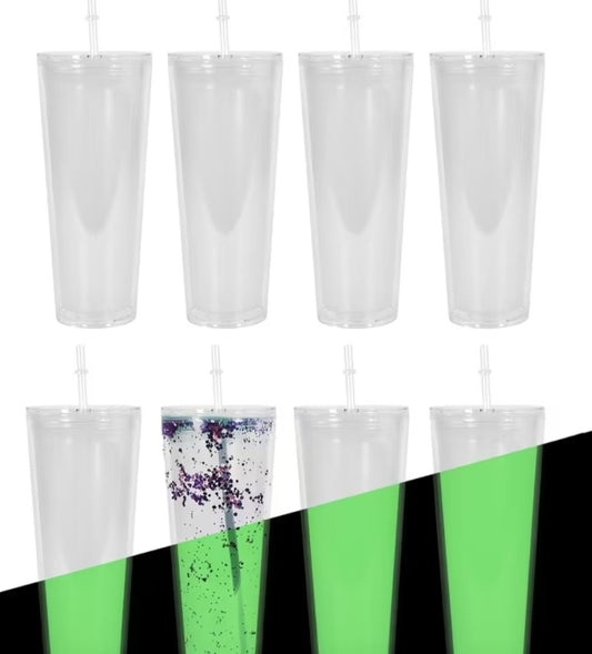24OZ GLOW IN DARK SNOW GLOBE TUMBLER