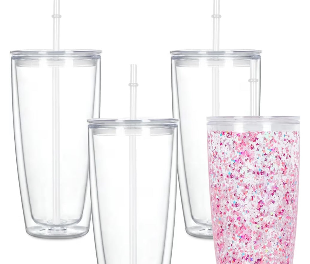 24oz Round Snow Globe Tumbler