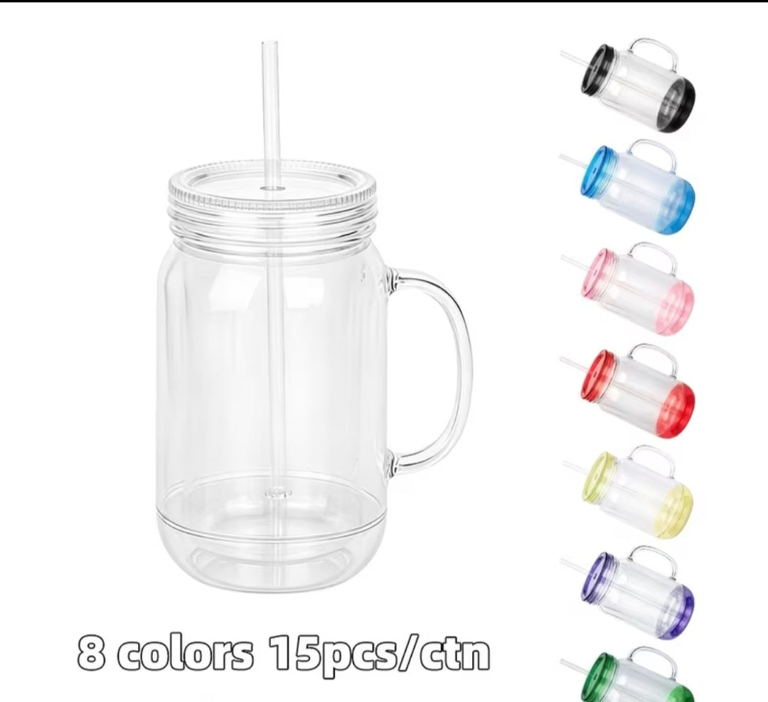 22oz Mason Jar Snow Globe Tumbler