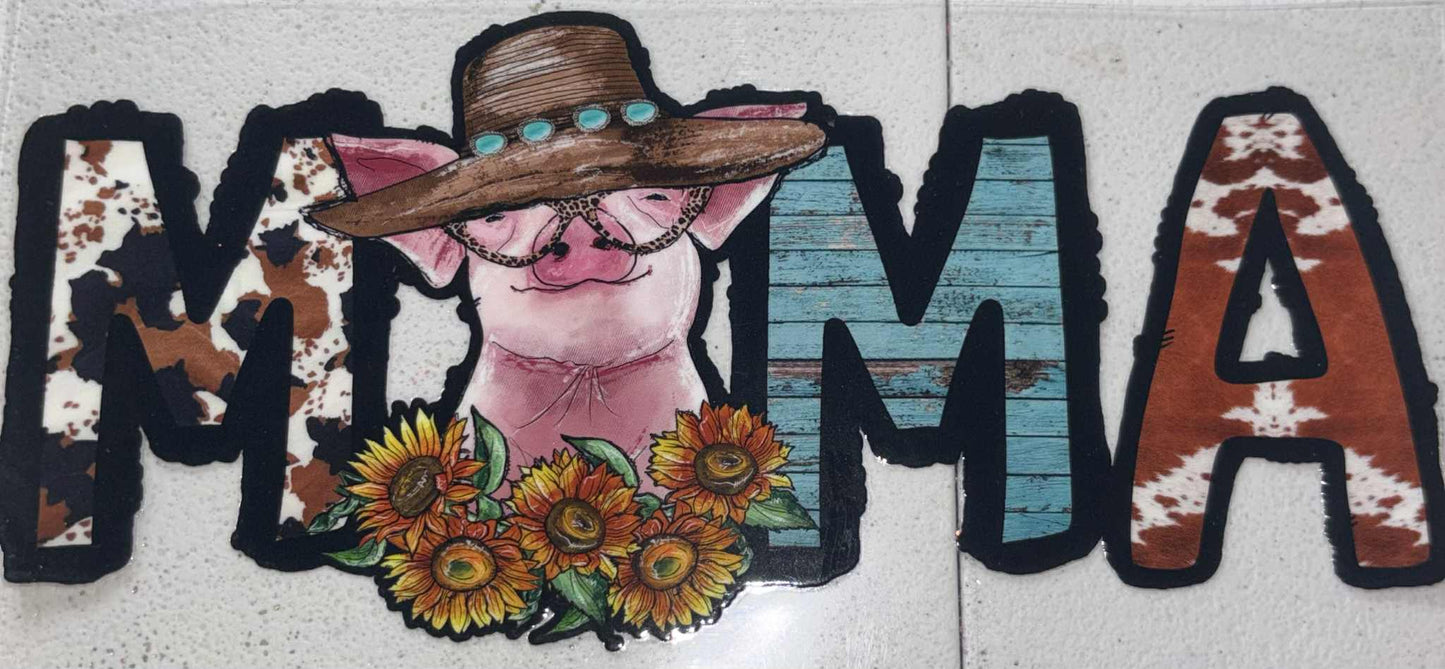 Pig Mama snowglobe tumbler wrap