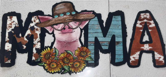 Pig Mama snowglobe tumbler wrap