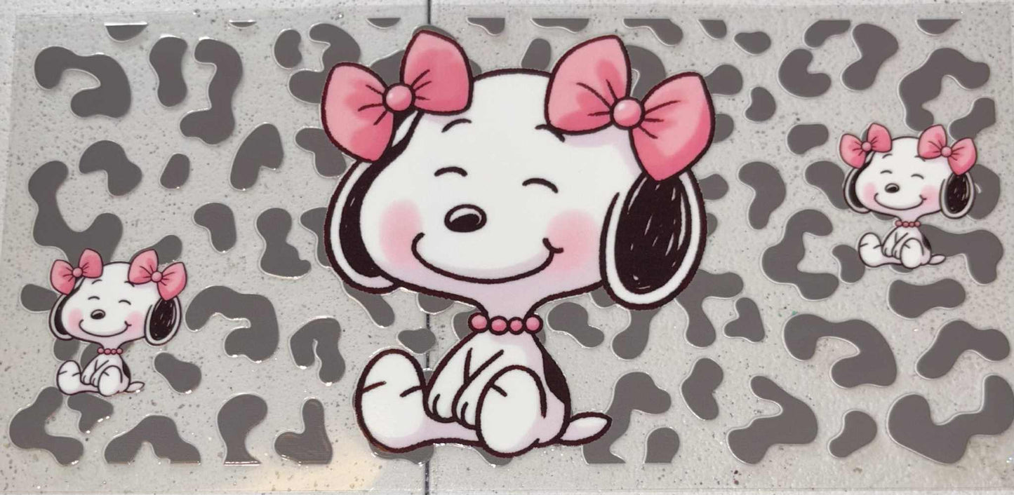 Snoopy cheetah snowglobe tumbler wrap