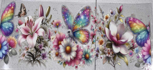 Butterfly flower snowglobe tumbler wrap