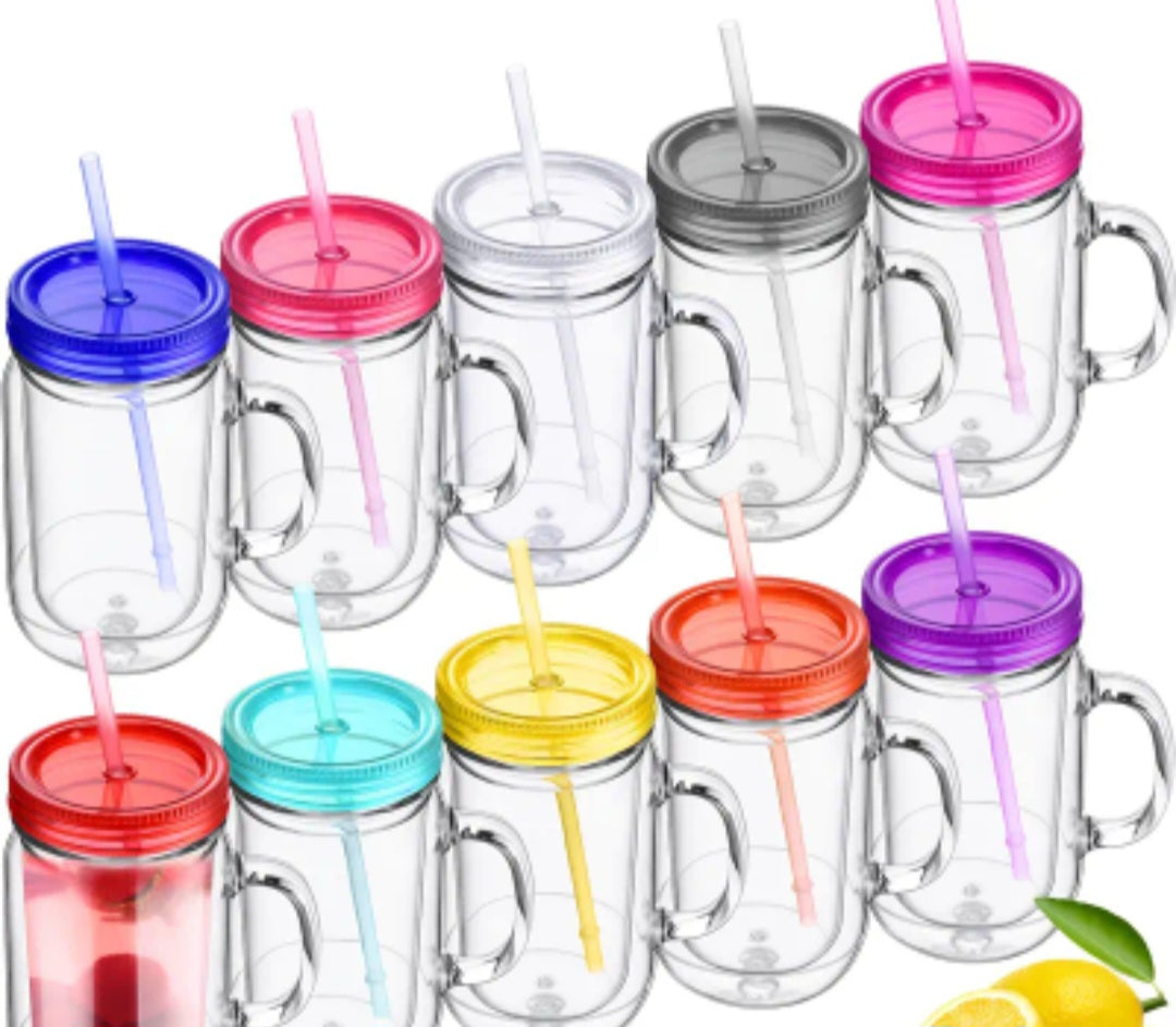 20oz Mason Jar Snow Globe Tumblers