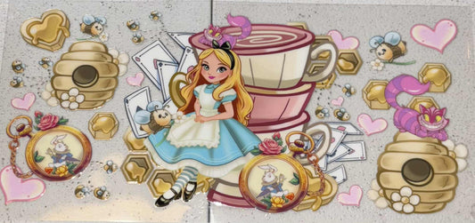 Alice teacup snowglobe tumbler wrap