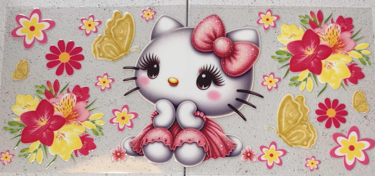 Hello Kitty flower snowglobe tumbler wrap