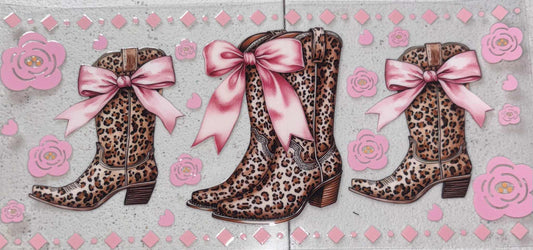 Cowgirl boots ans bows snowglobe tumbler wrap